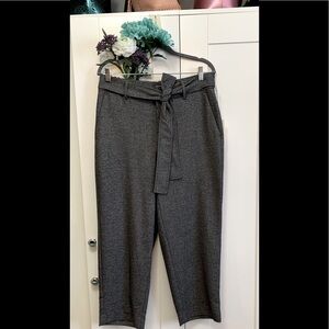 A New Day Dark Gray Cropped Tie-Waist Pants